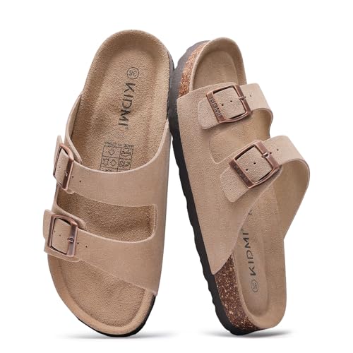 Women's Suede Adjustable Slide Sandals I66026