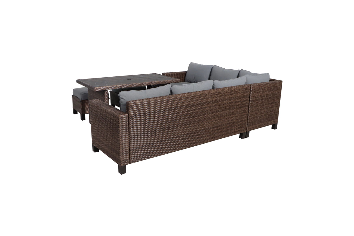 5-Piece Outdoor Wicker Dining Sectional Set J508990