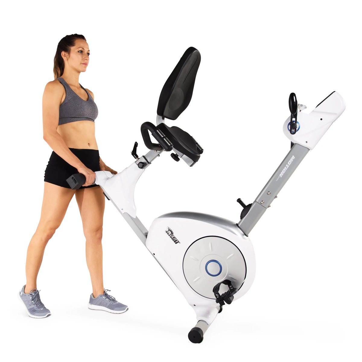 White Recumbent Exercise Bike H69215