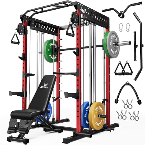 Multi-Function Power Cage with Dual Pulley Cable Crossover System Q904