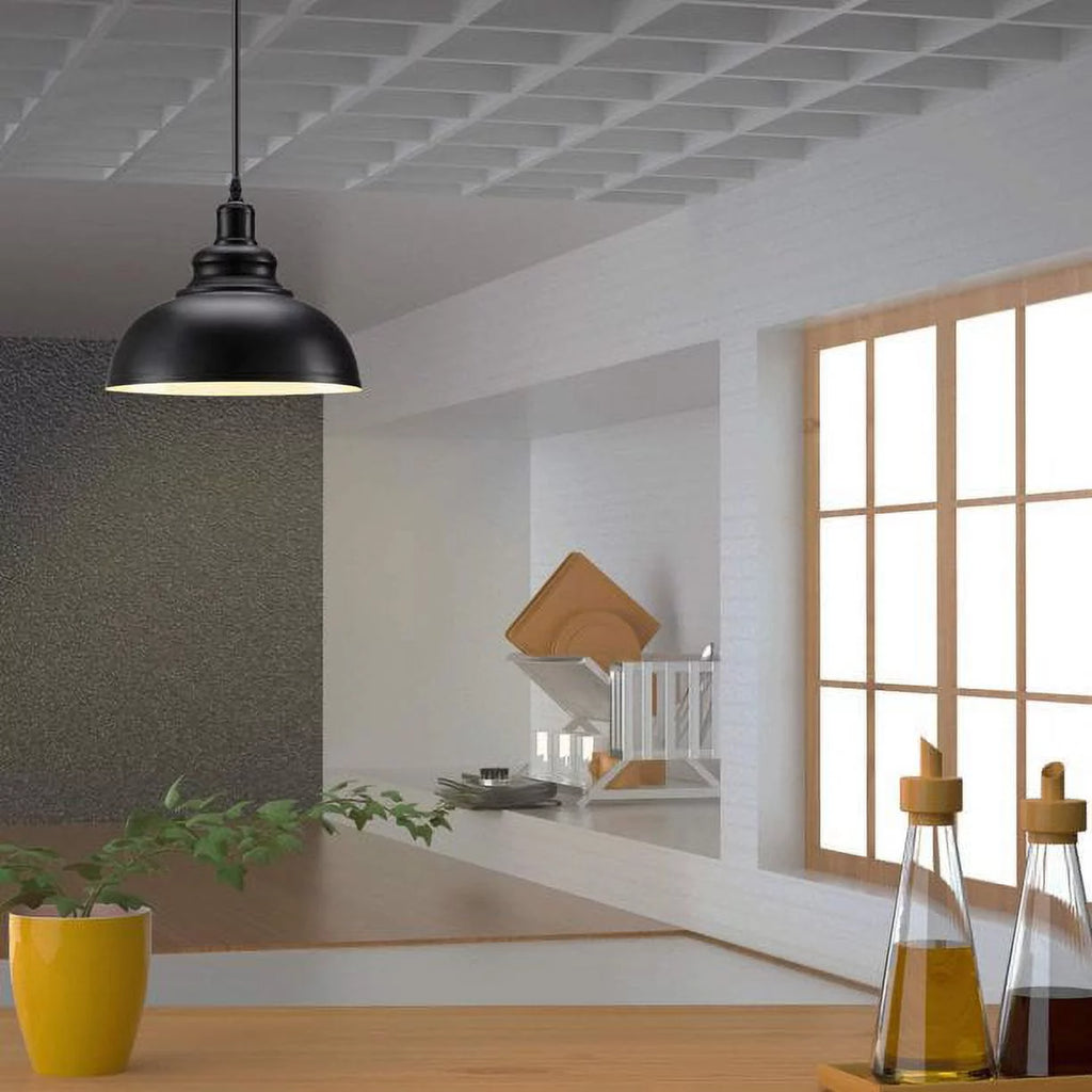 Plug in Barn Pendant Light with Cord Hanging Dome Light Fixture Y664