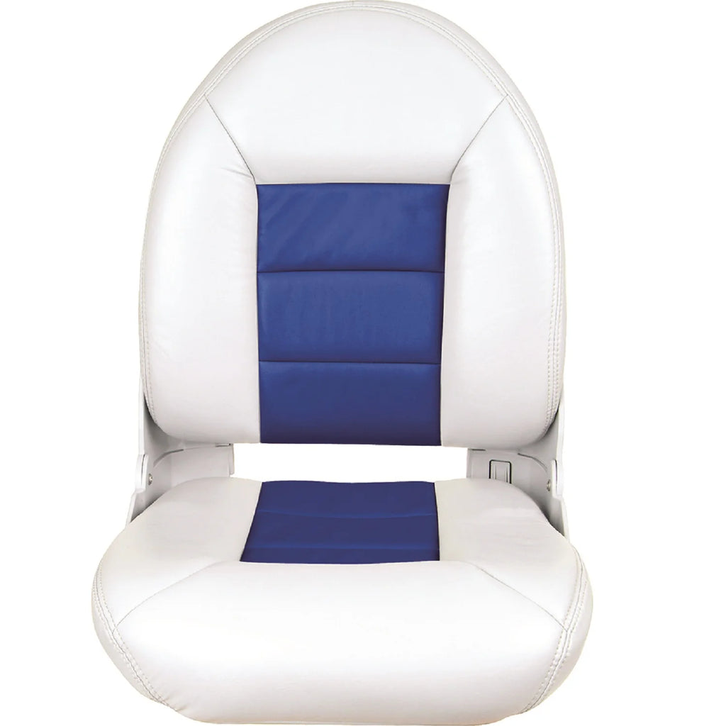 White & Blue High Back Marine Seat A8914