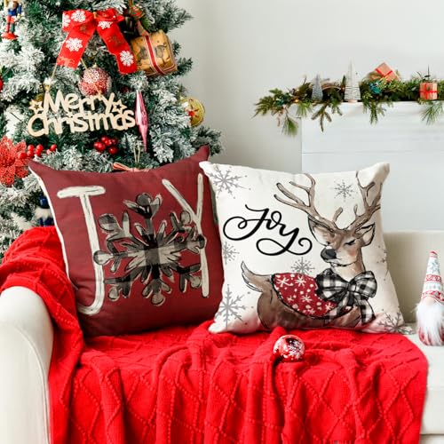 Christmas Throw Pillow Covers, 18 x 18 Inch, Set of 4 Z19528