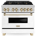 36 4.6 cu. ft. Dual Fuel Range with White Matte Door and Gold Accents Z734689