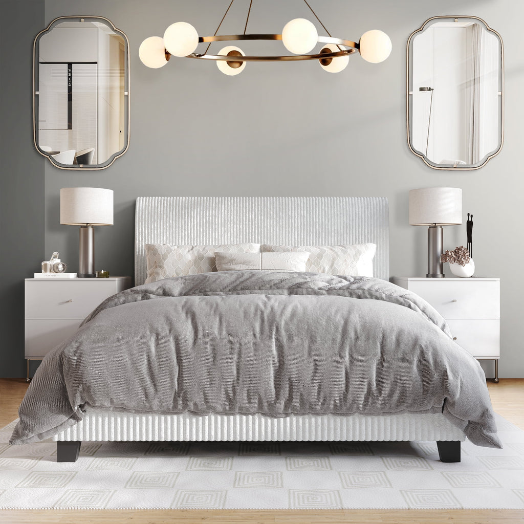 Black Velvet Upholstered Full Bed W7338