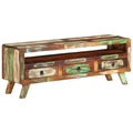 Reclaimed Wood TV Cabinet with 3 Storage Drawers K541
