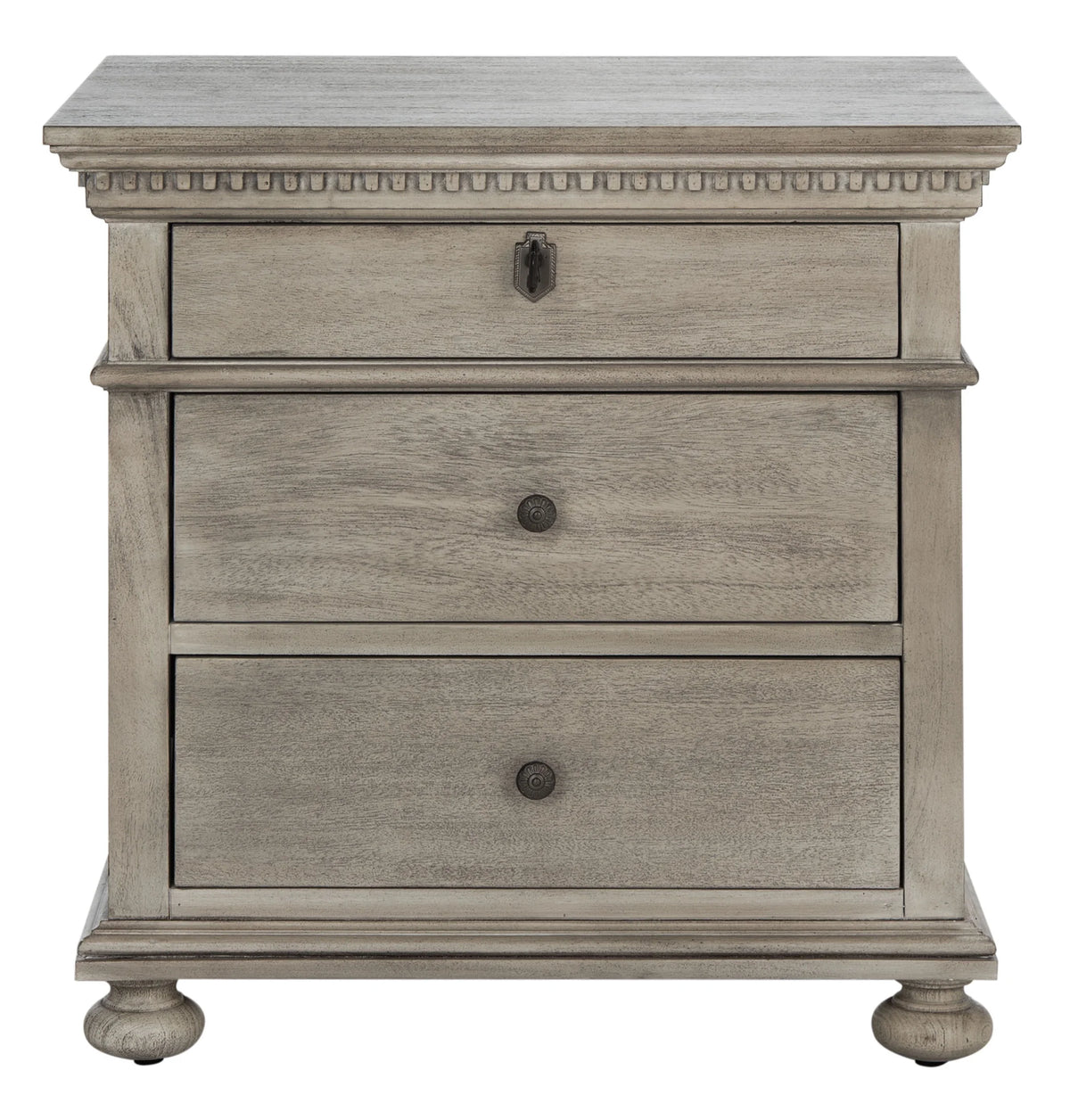 Light Grey 3 Drawer Nightstand R377973