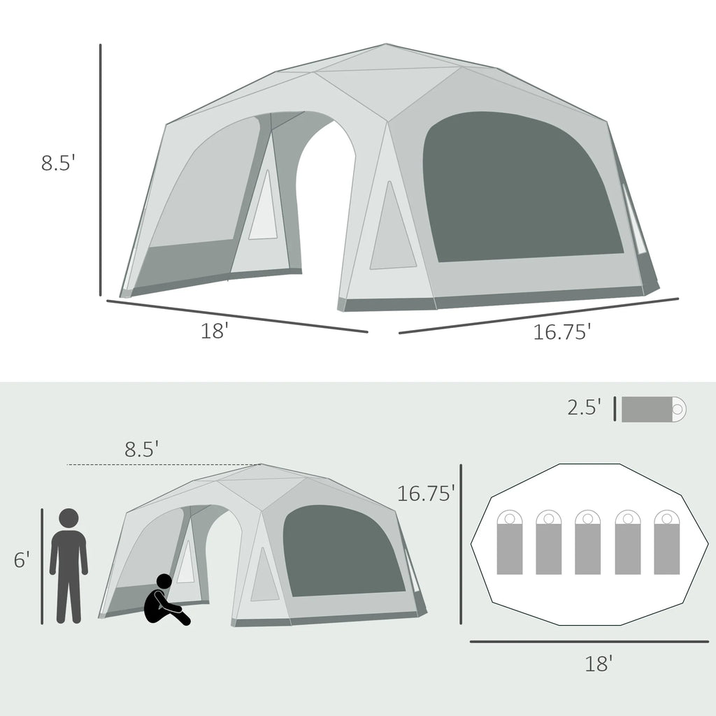 20 Person Camping Tent with 2 Doors P3216