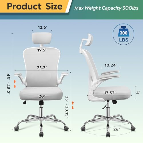 White High Back Mesh Ergonomic Office Chair Z934027