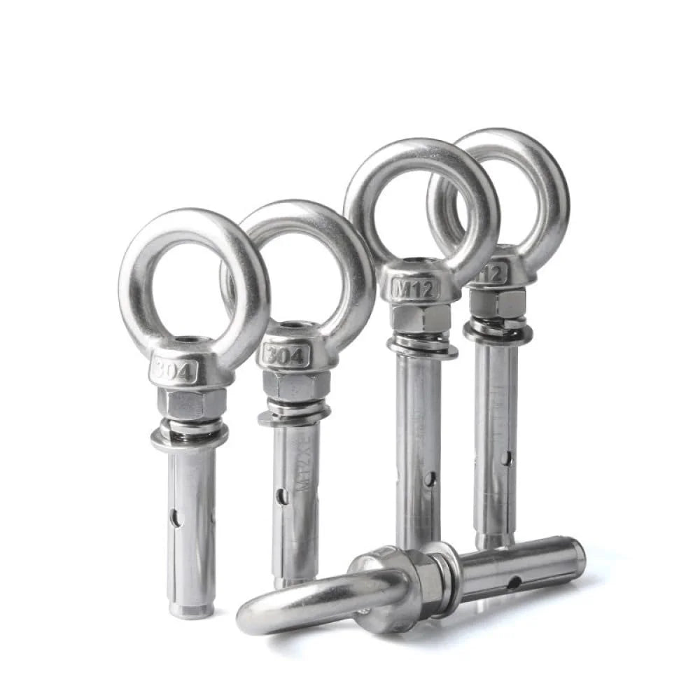 304 Stainless Steel M6x80mm 4pcs Eye Bolt G27054