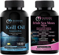 Krill Oil 1600mg with Astaxanthin 2mg and Sea Moss Gummies 3000mg with Black Seed Oil and Ashwagandha 2000mg M580