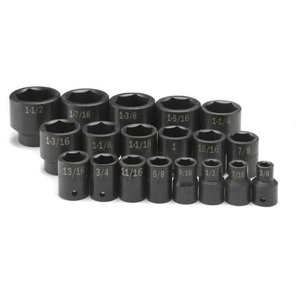 19-Piece 1/2 in. Drive 6-Point SAE Impact Socket Set K509968