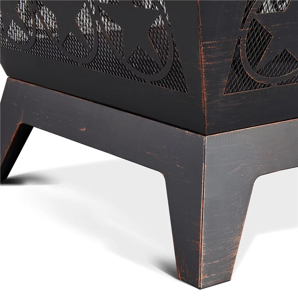 32 Iron Fire Pit with Mesh Cover H319