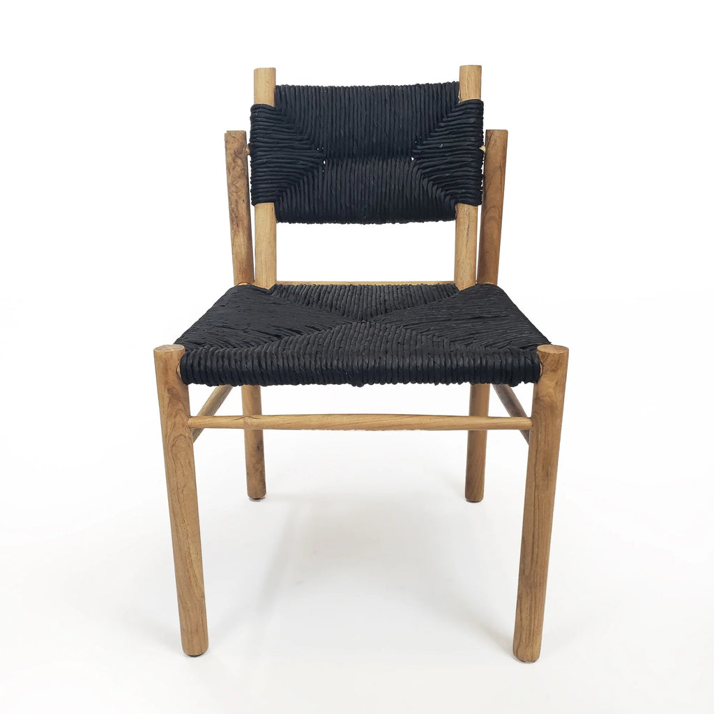 Black Teak Wood Accent Chair S18574