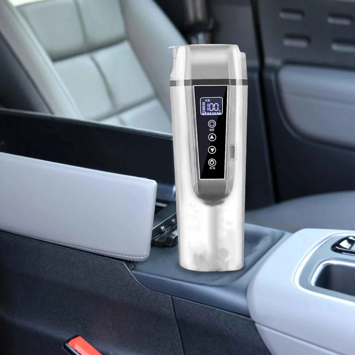 12V/24V Digital Display Heating Cup White H87407
