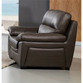 Taupe Brown Italian Leather Chair W674511