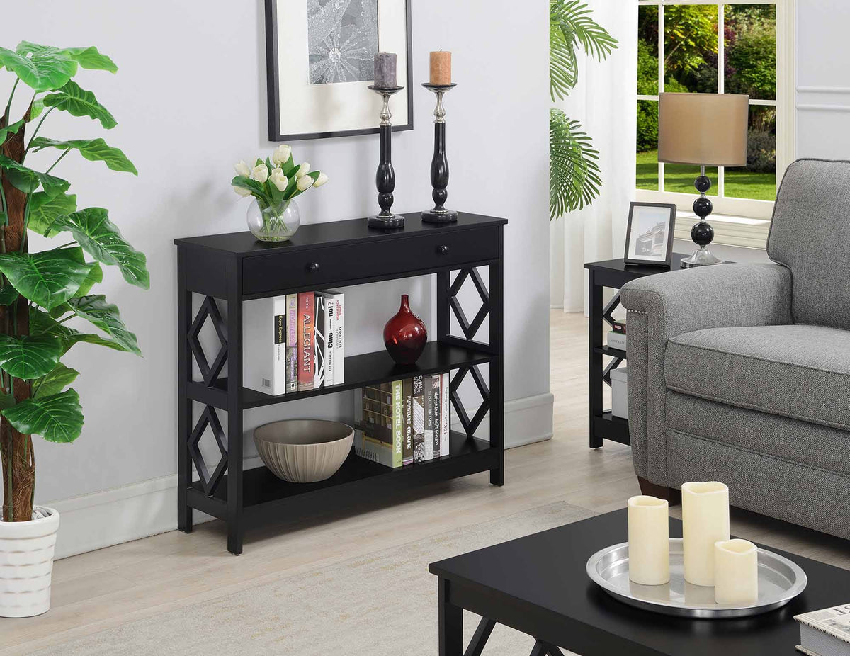 Black 1 Drawer Console Table A359372