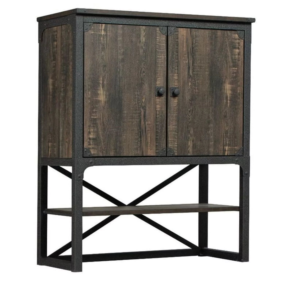 Engineered Wood Library Hutch in Carbon Oak Finish L1213