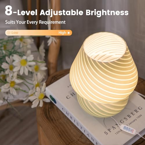Mushroom Small Bedside Table Lamp with 3 Temperature LED Bulb P747