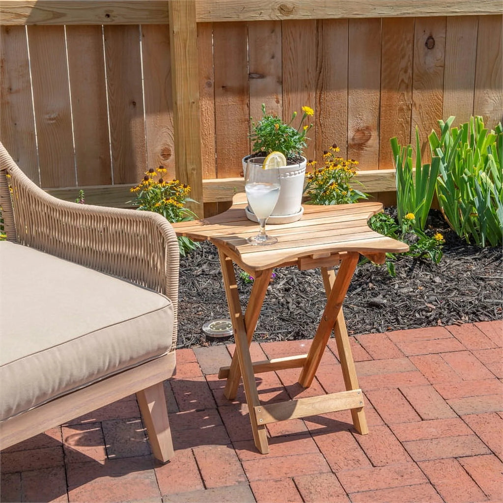 Wood Outdoor Folding Table Set of 2 B45137