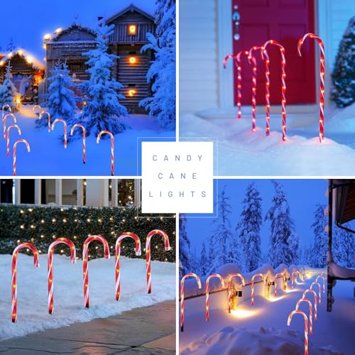 24-Pack Solar Candy Cane Lights J422