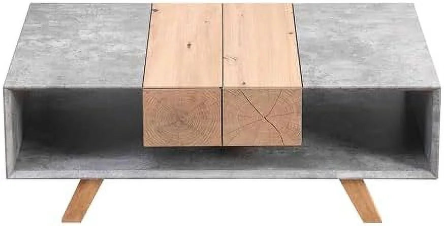 Chinese Style Faux Rattan Double-Layer Solid Wood Coffee Table H8288