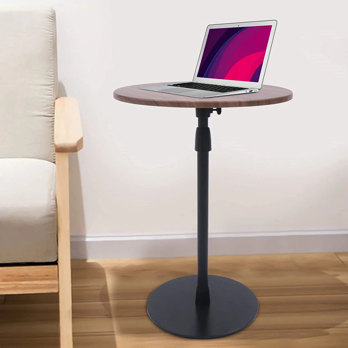 Small Round Pedestal End Table Height Adjustable Y327