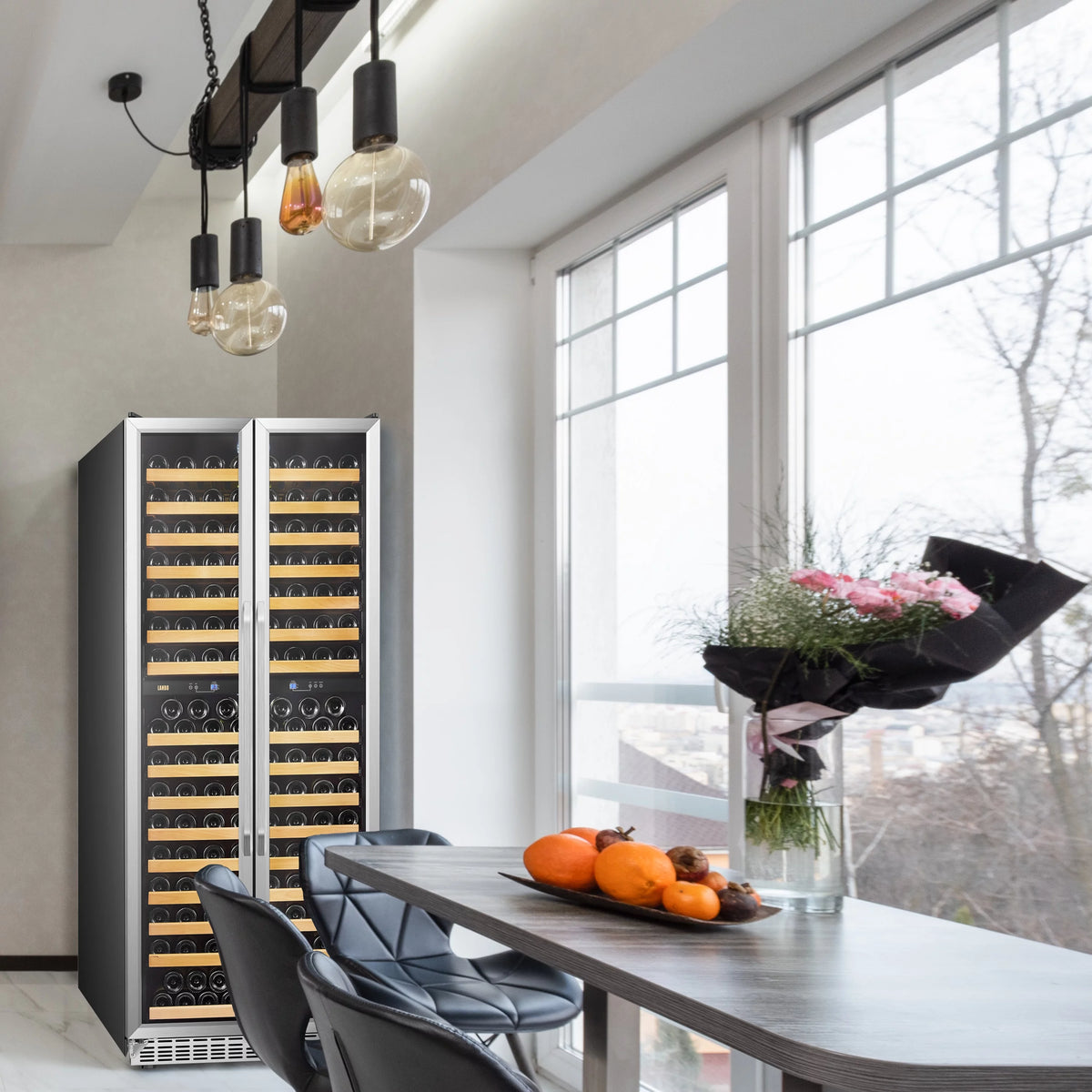 32 inch 287 Bottle Dual Zone Compressor Wine Refrigerator E280