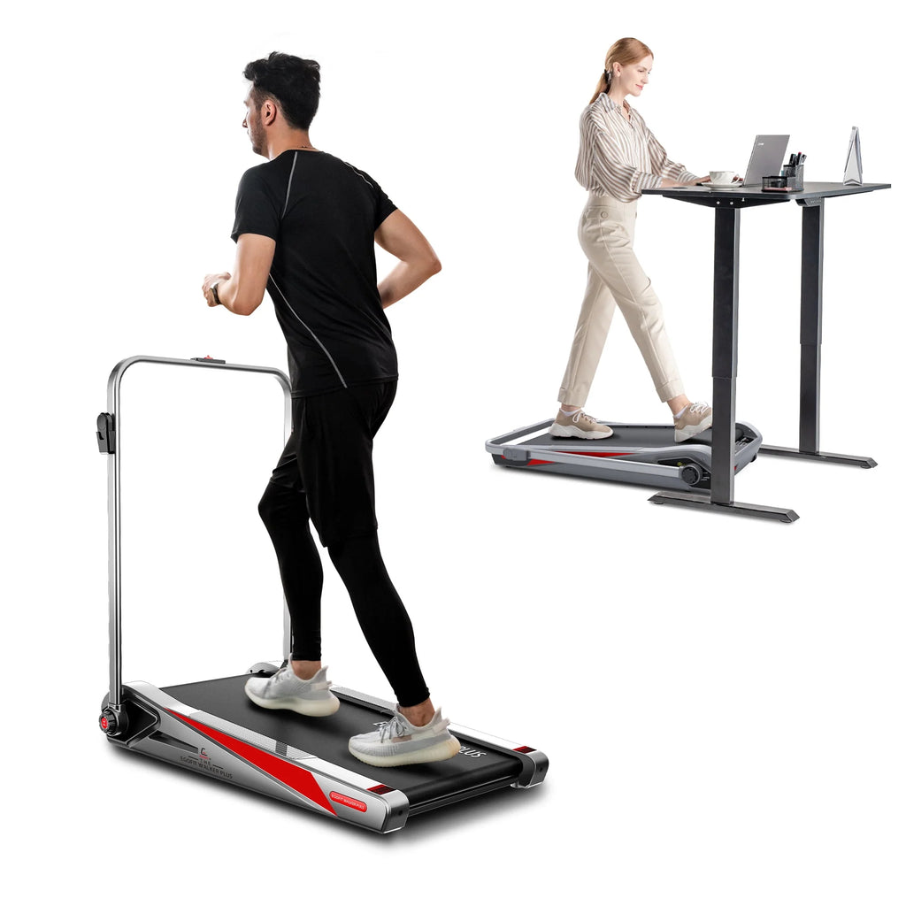 Motorized Folding Walking Treadmill with Handrails X122