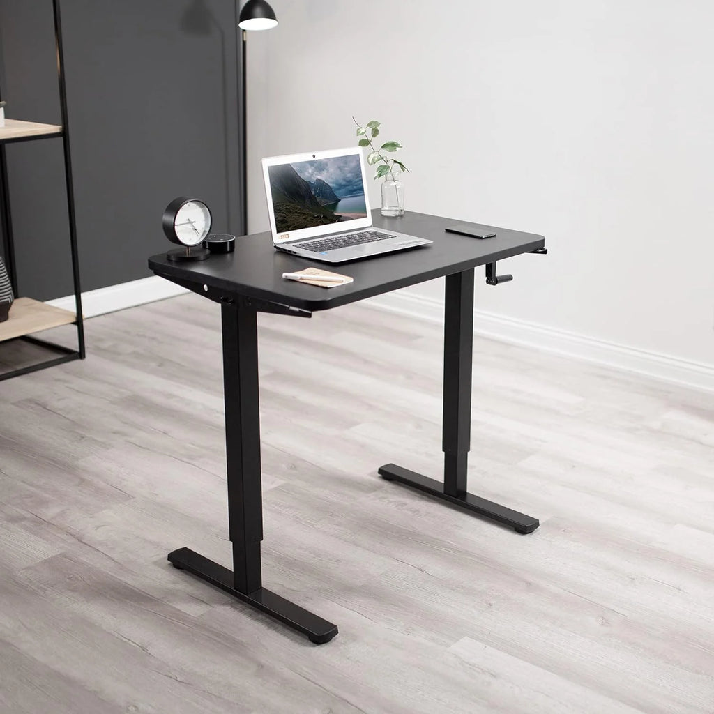 Manual Height Adjustable 36 X 24 Inch Black Standing Desk C64050