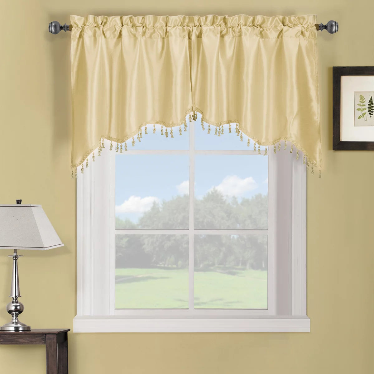 Ivory Rod Pocket Swag Valance Y61870