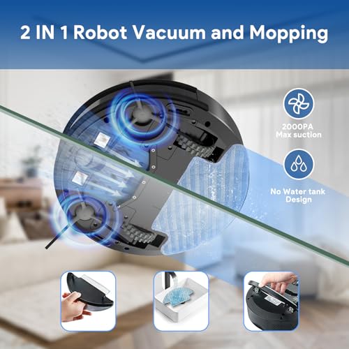 2-In-1 Robot Vacuum and Mop with Gyroscope Navigation X86822